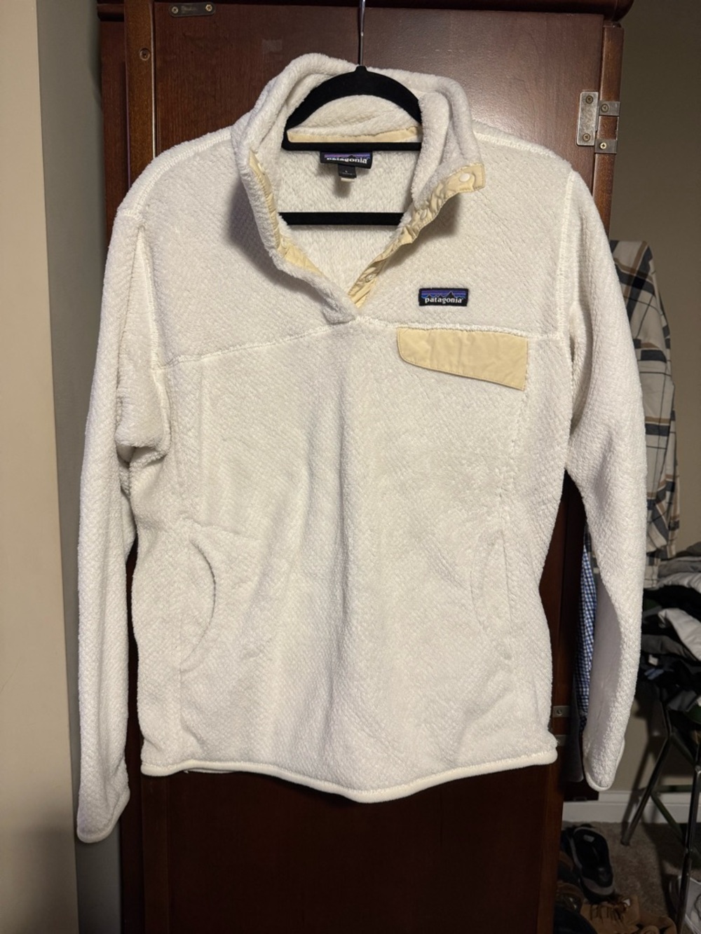 Patagonia Cream Sherpa Snap Pullover